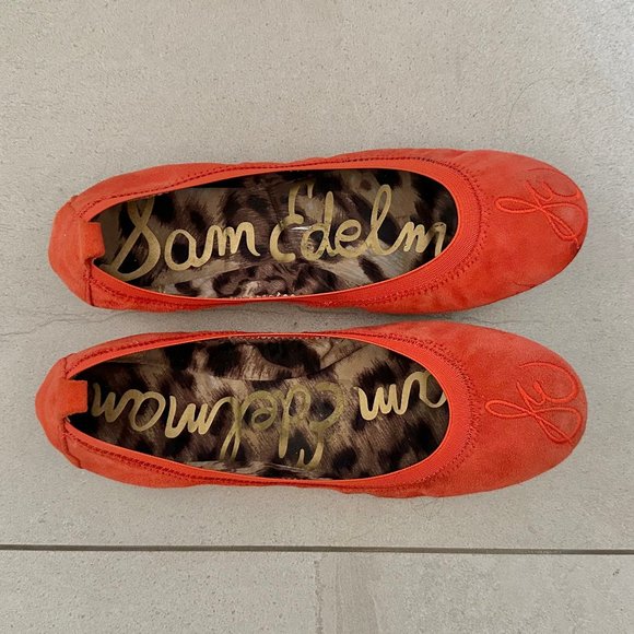 Sam Edelman suede orange ballet flats size 6.5 - Picture 3 of 5
